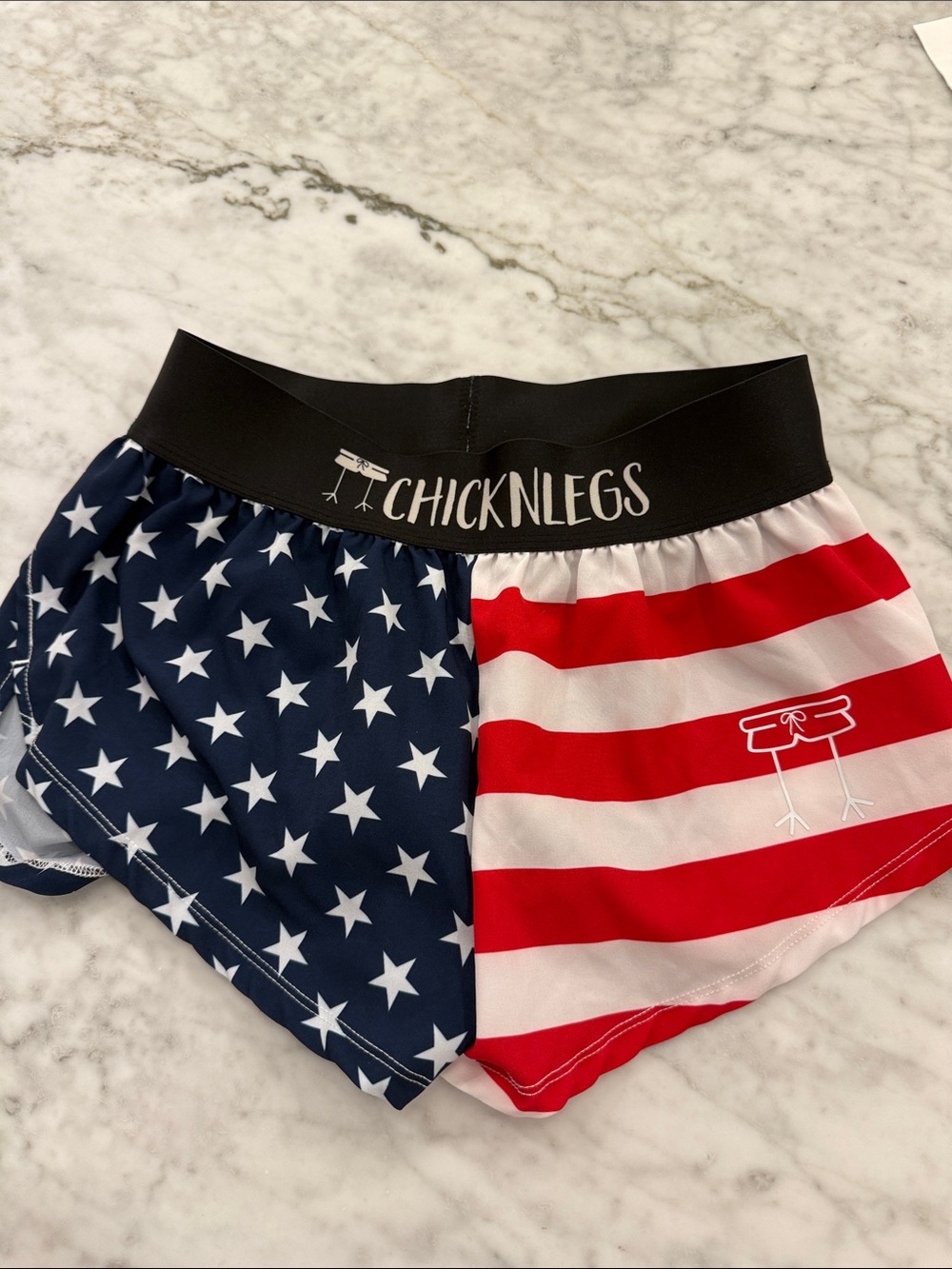 Chicknlegs Women's American Flag Athletic Shorts - Red, White & Blue